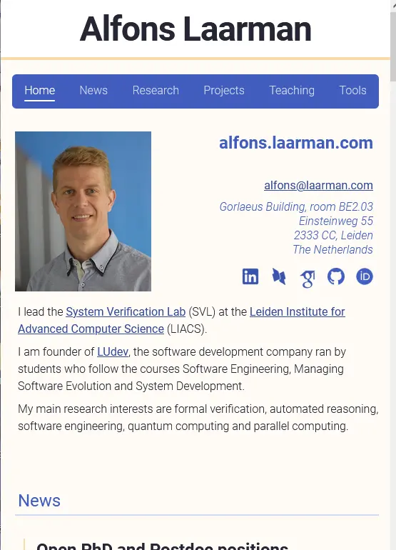 Personal website (Dr. Laarman)